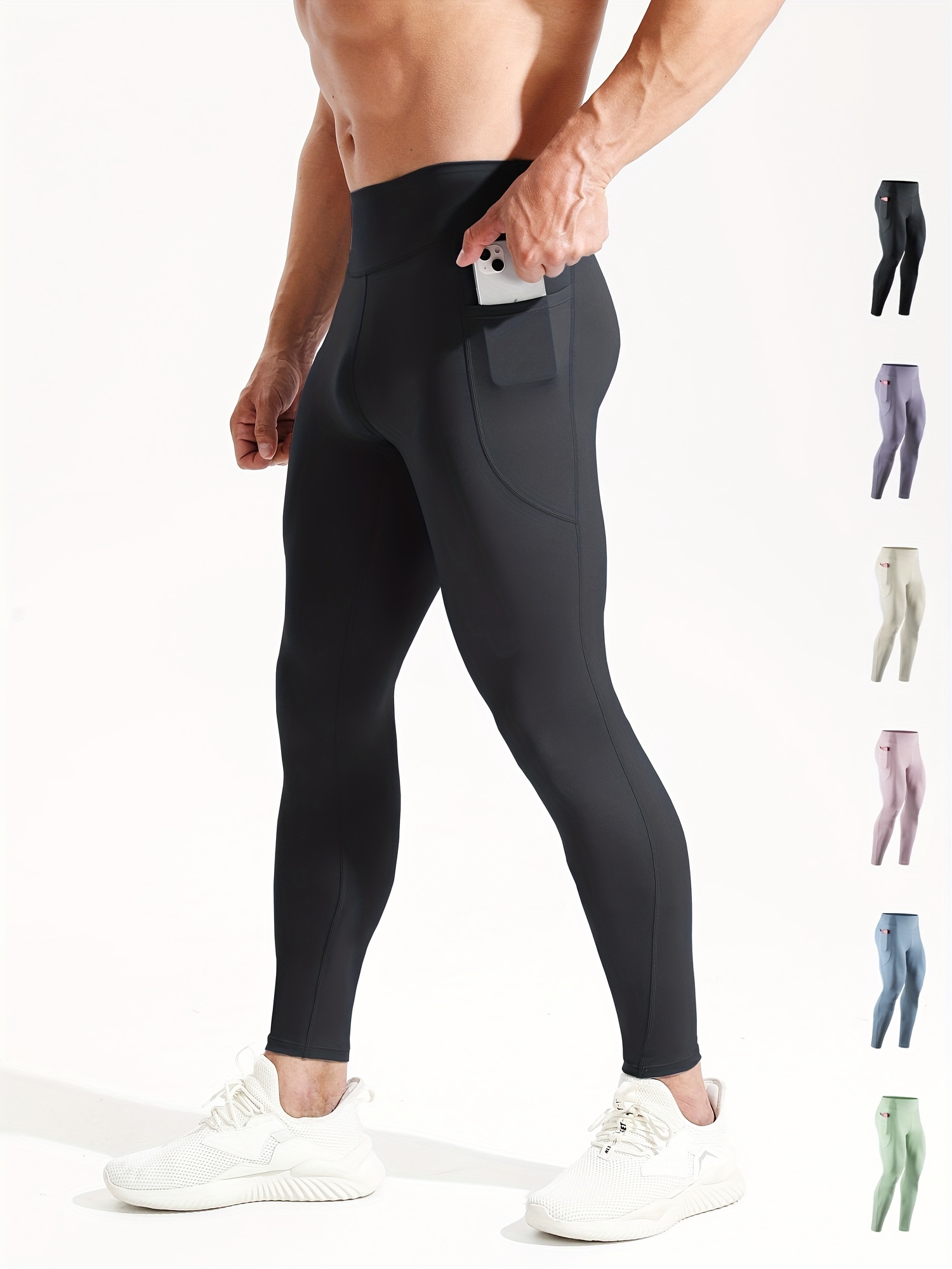 Men's Compression Sports Leggings Quick Dry High Waist Pants