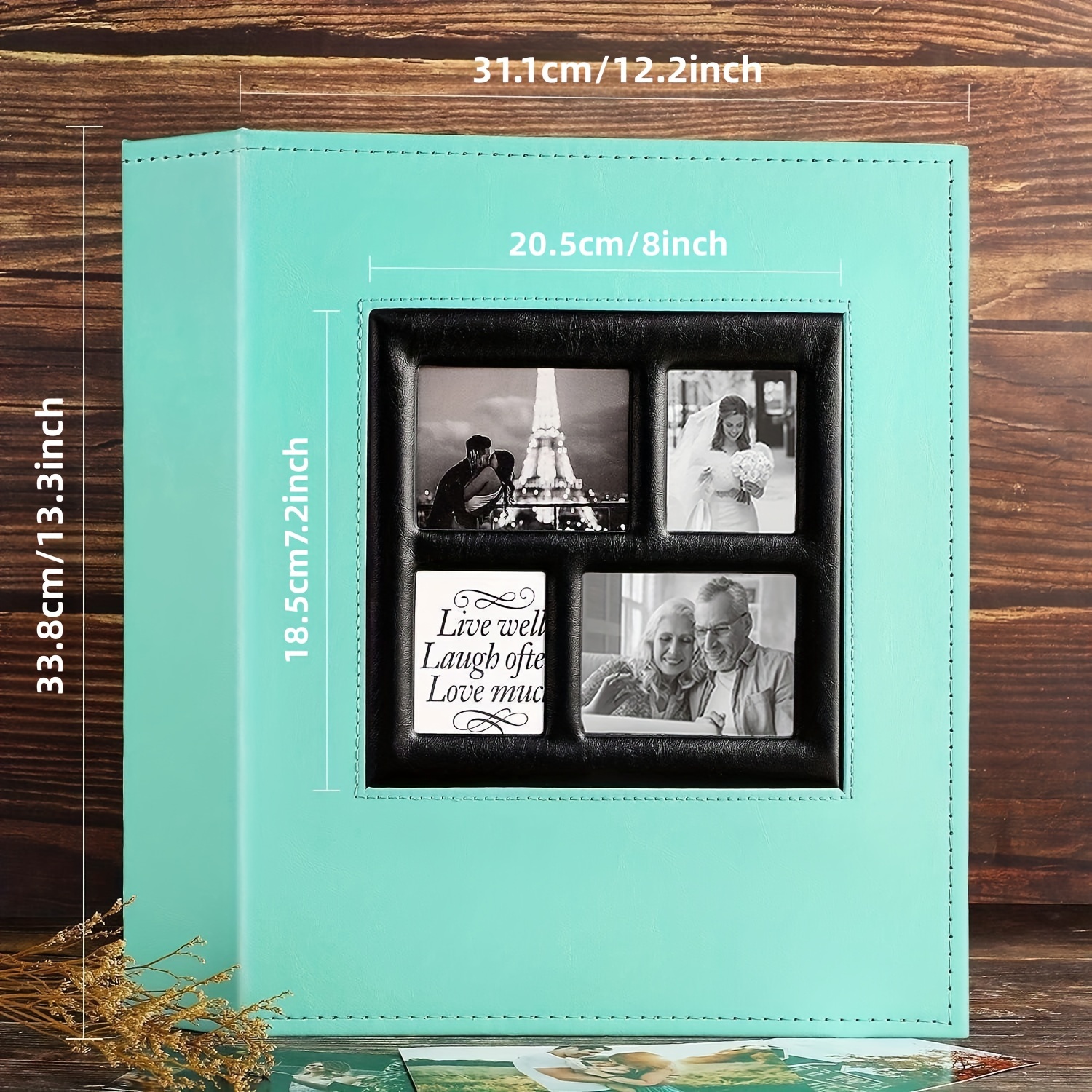 Large Photo Album for 1000 Photos, 4x6 Photo Albums with Pockets, 14 x 13 x  3 In