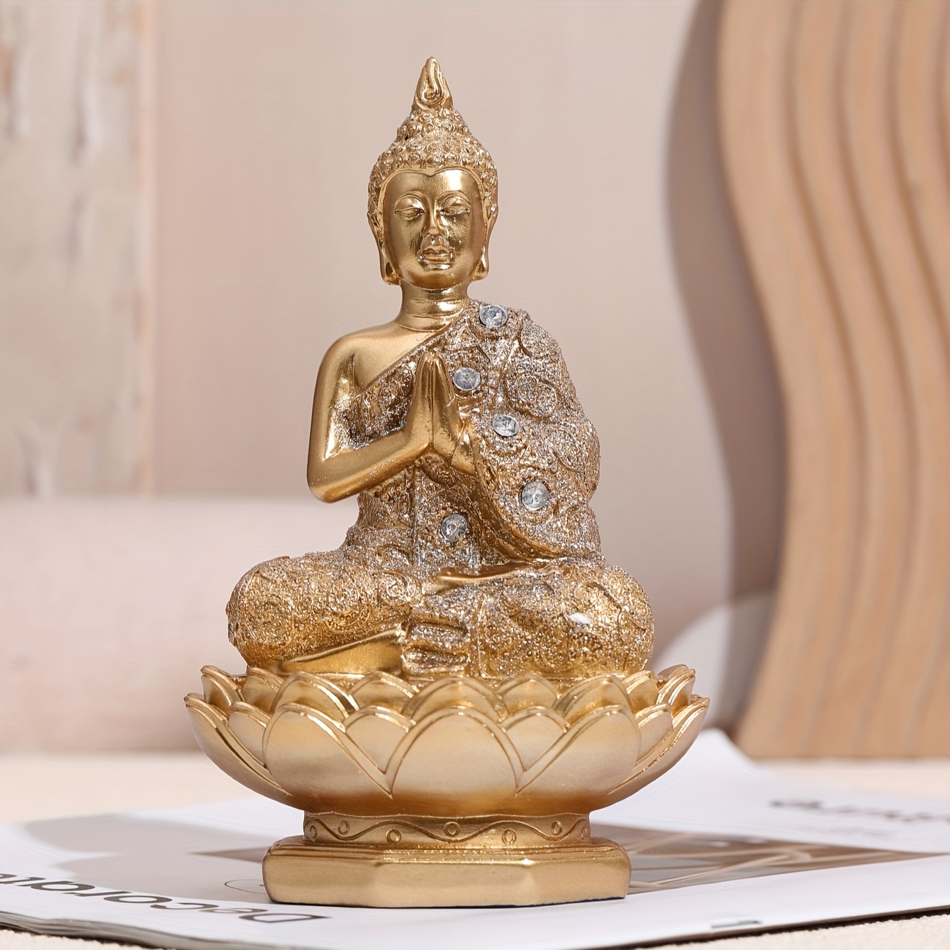 1pc Estatua Buda Sentado En Loto Adornos Decorativos Buda - Temu