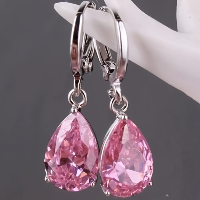 Multicolor Teardrop Zircon Drop Dangle Earrings