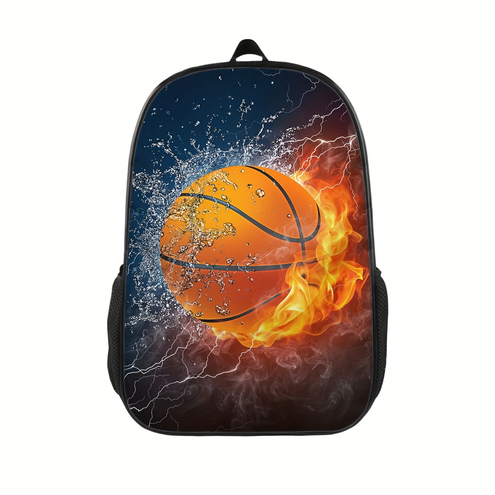 1pc Lightweight Backpack Colorful Basketball Print School Bag Suitable For Teens Boys Girls