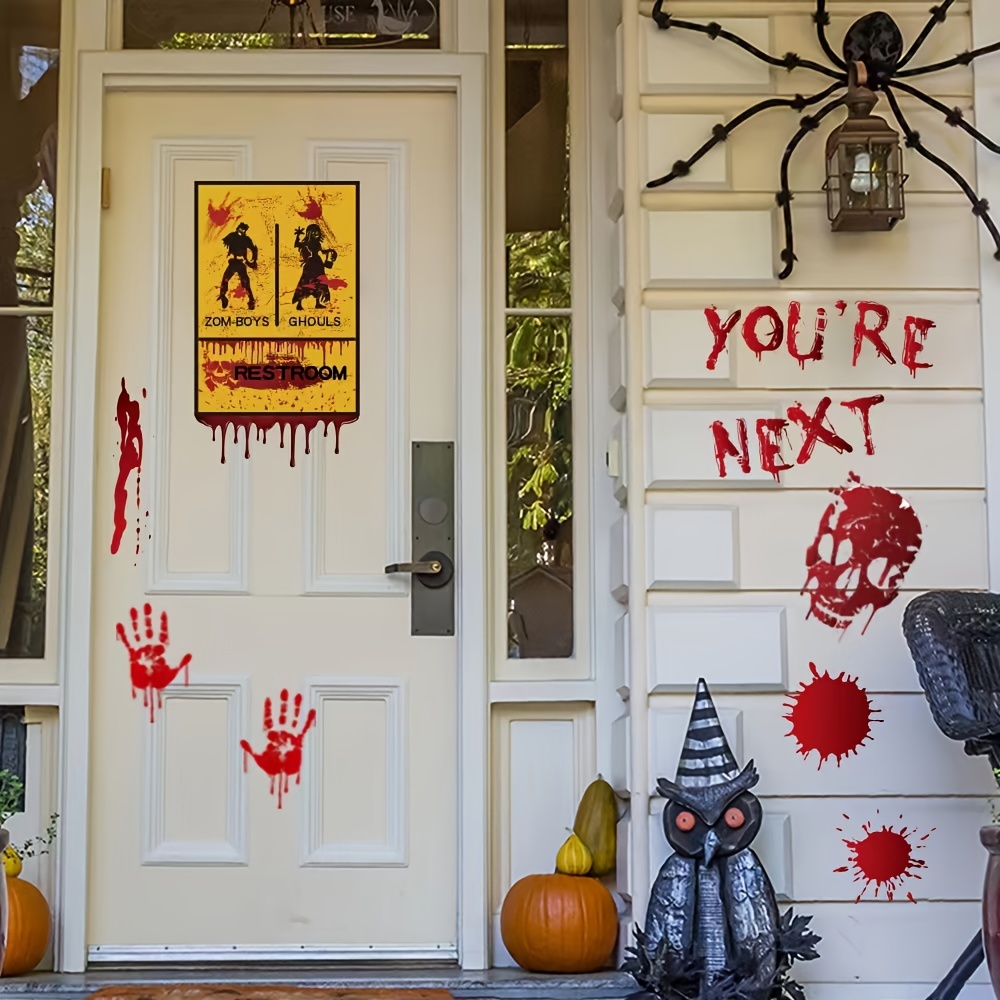 tapeçarias porta Halloween - Decorações abóbora Halloween