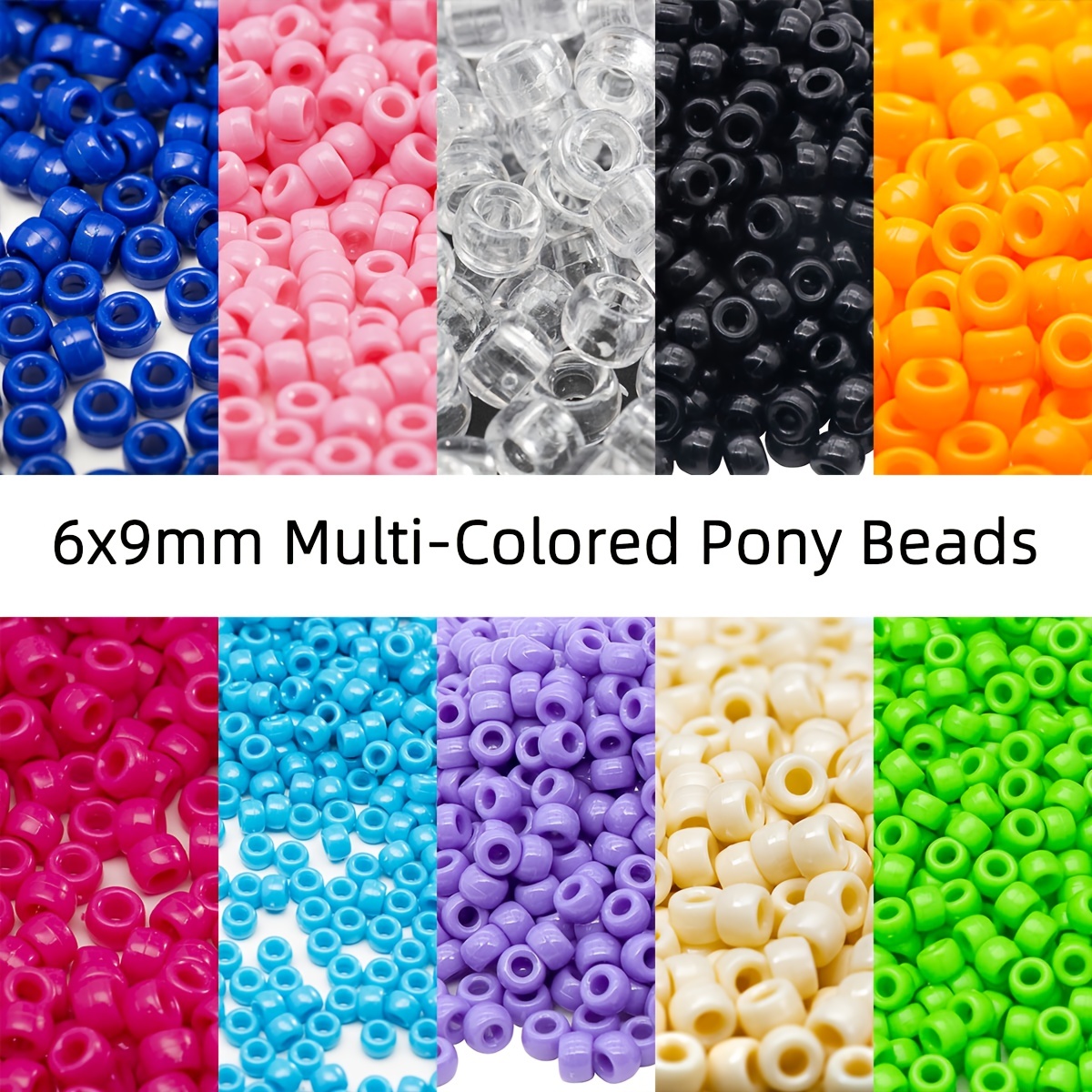 550+Pcs Pony Beads Kit for DIY Bracelet Nacklace Ring Jewelry