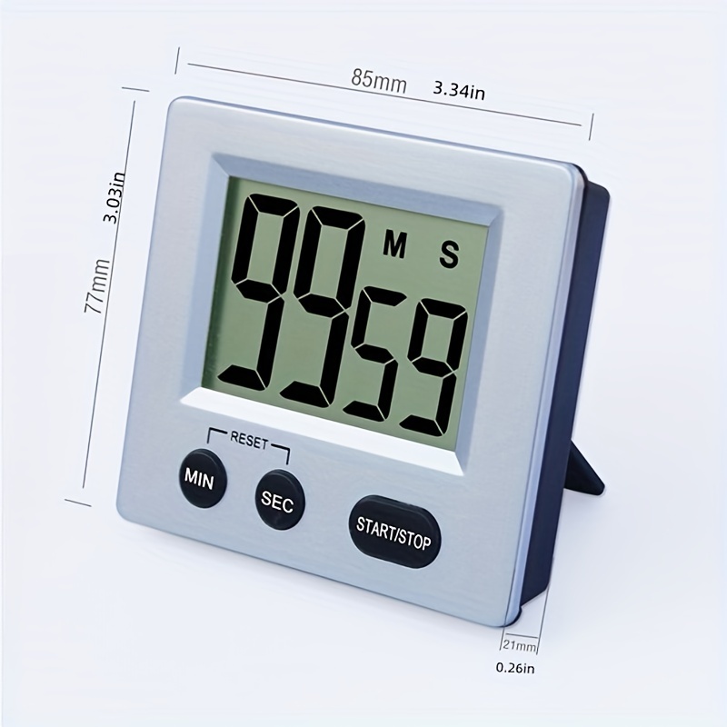 Magnetic Kitchen Timer With Large Lcd Display, With Stopwatch