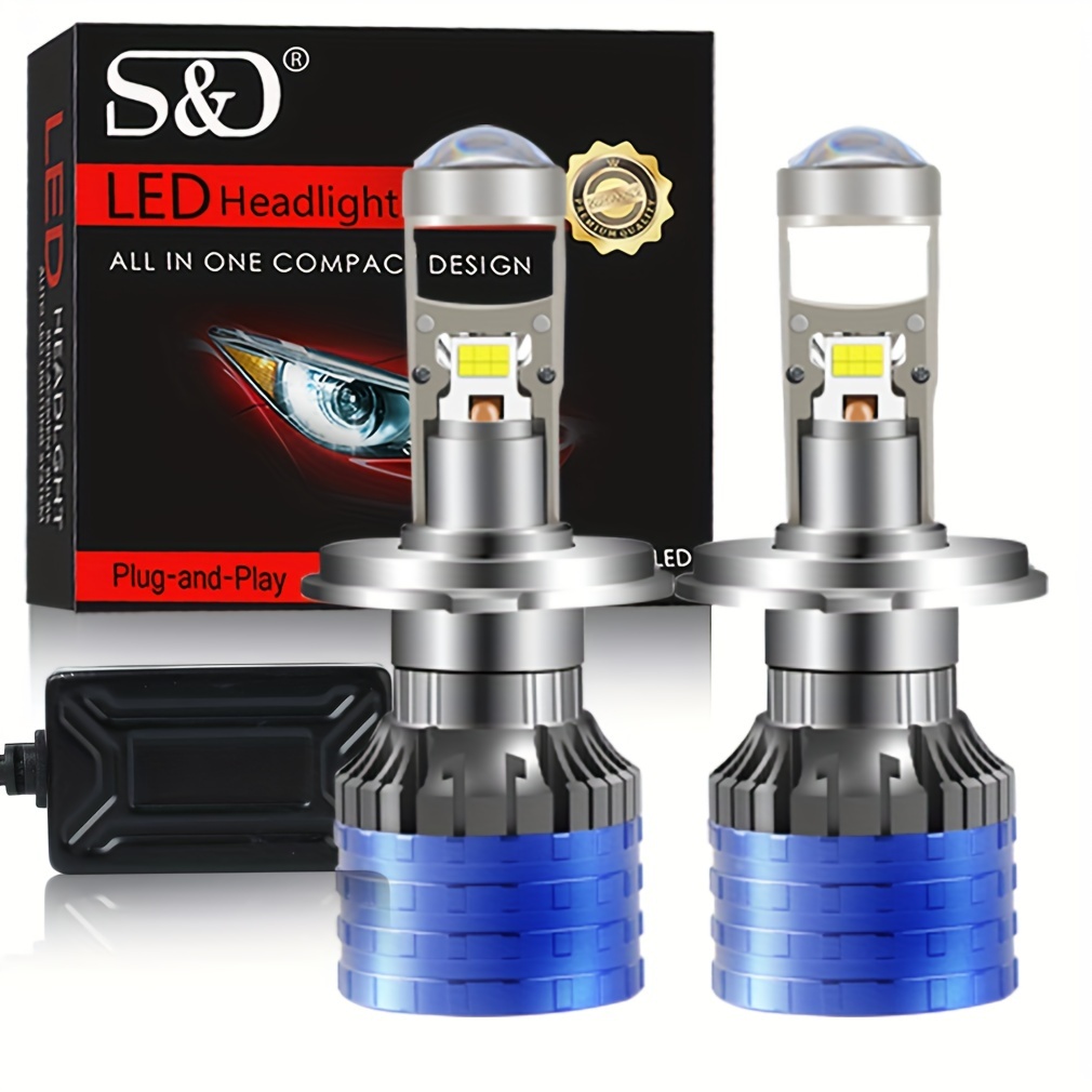 H4 Led Lens Headlight H4 Led Projector Auto Lamp Mini Lens - Temu