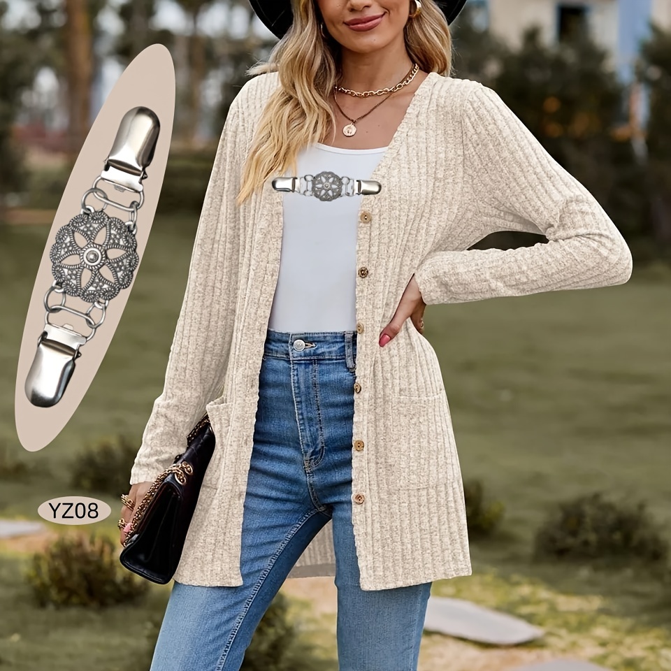 Rhinestone Sweater Clip Brooch Swirl Clip Shawl Clip Collar - Temu