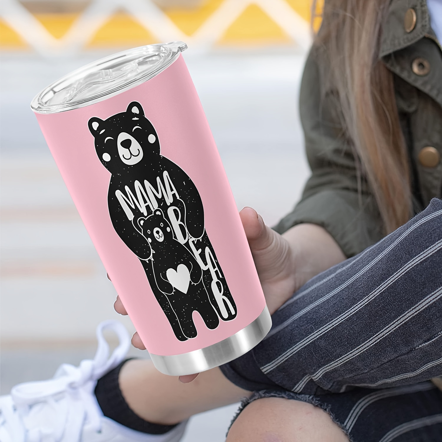 Cute Bear Mug Double walled Insulated Stainless Steel Travel - Temu