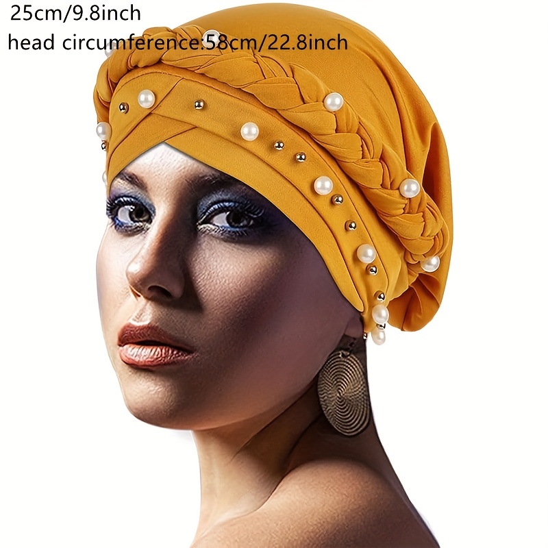 Faux Pearl Braid Turbante Cappello Fascia Capelli In Colore - Temu Italy