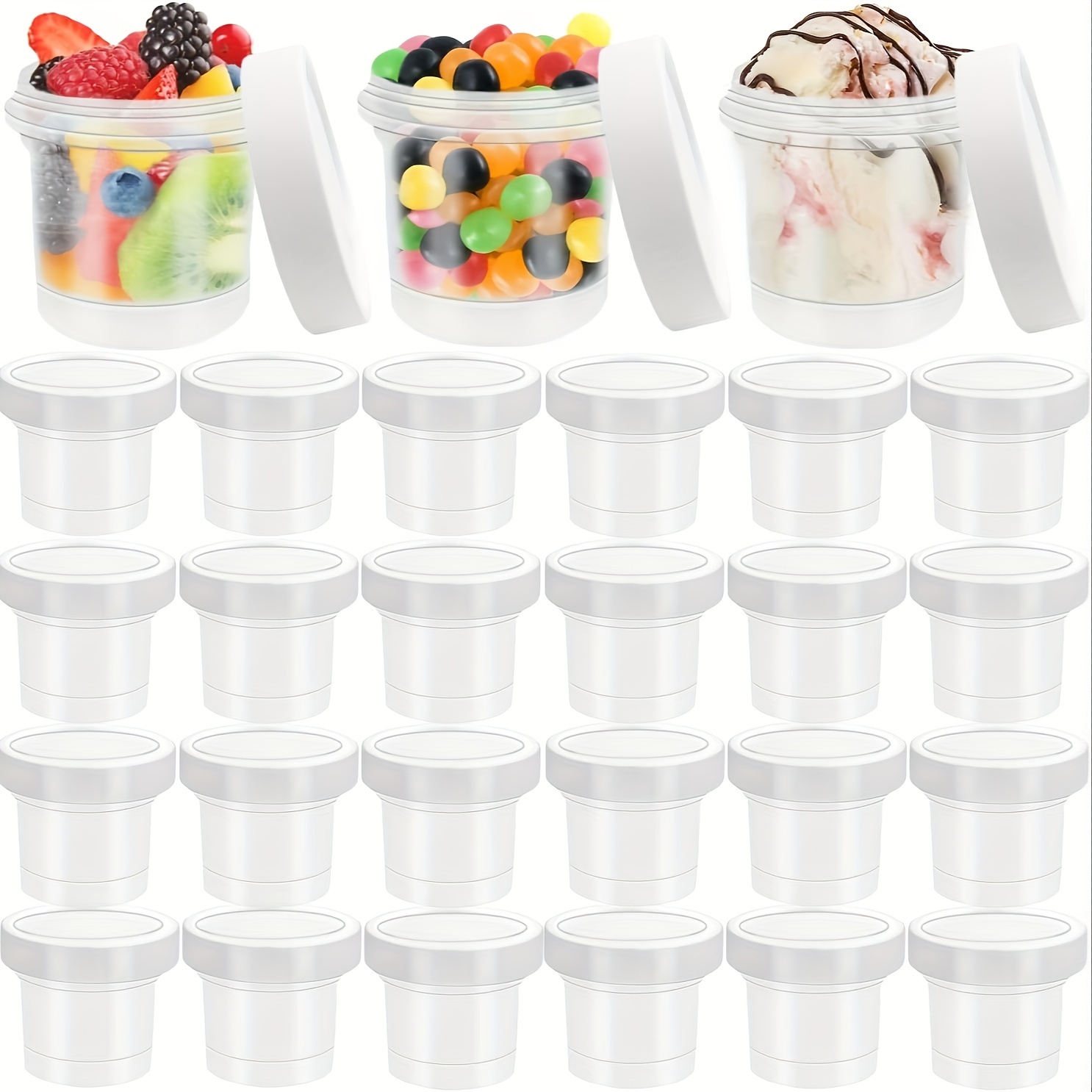 8.5oz Reusable Glass Salad Dressing Container To Go Set of 6,Portion Cups  With Lids for Sauce Condiment Jello Shot