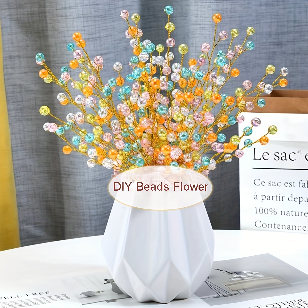 18 Stems Artificial Flowers Bouquet Crystal Acrylic Beaded - Temu