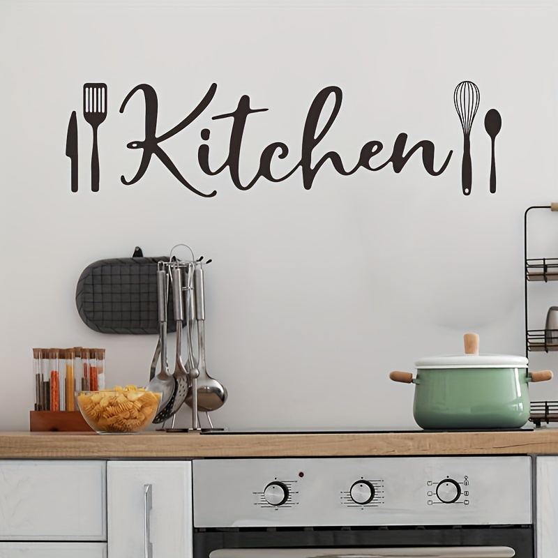 Kitchen Sticker Black Letter Removable Cooking Wall - Temu