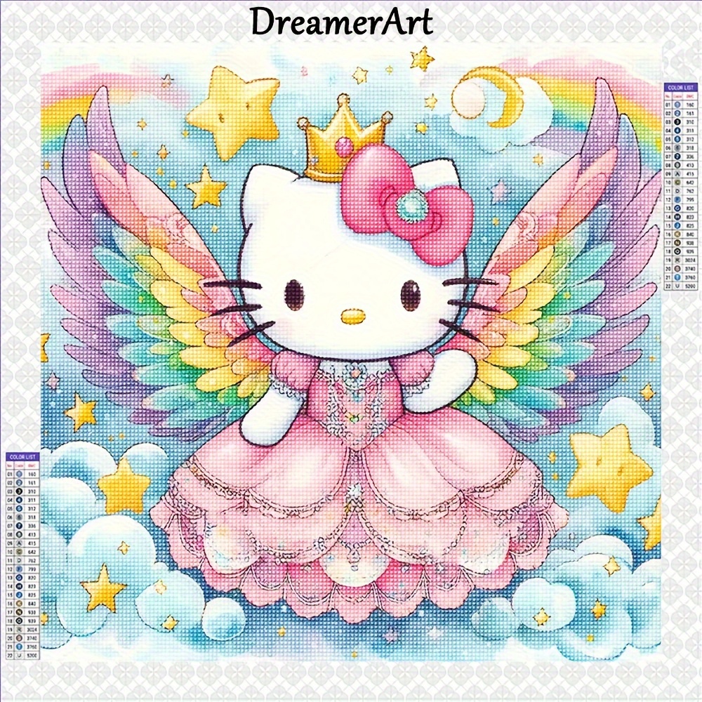 Diamond Painting Kit Hello Kitty Full Round Diamond - Temu United