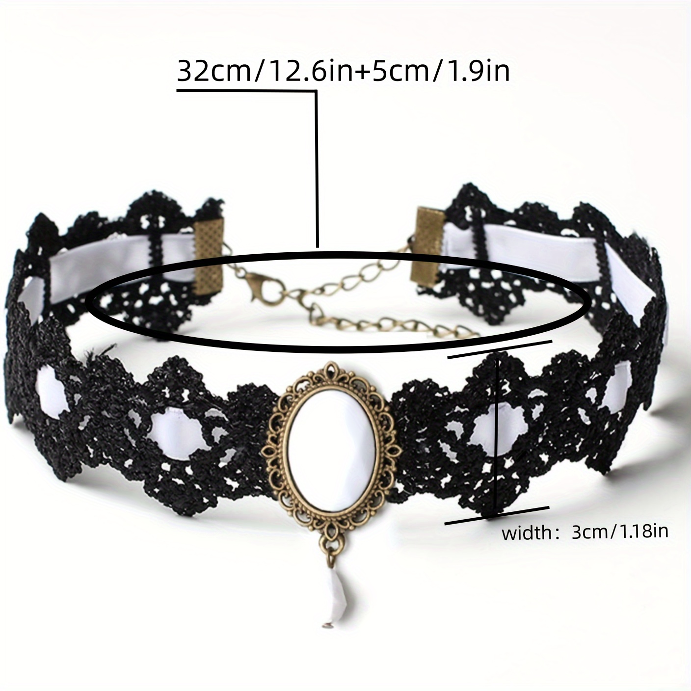 1pc Black Crown Pendant Choker Gothic Lace Necklace Collar Clavicle Chain  Goth Punk Jewelry