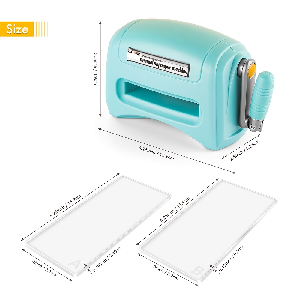  Die Cutting & Embossing Machine, Mini Die Cut Machine with  Auxiliary Sheet and 4 Plates, Hand Embossing Machine Portable Cut Machines  for Arts Crafts