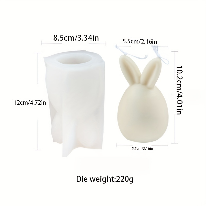 3D Easter Bunny Rabbit Candle Mould Silicone Molds DIY Handmade Resin Craft  Mold