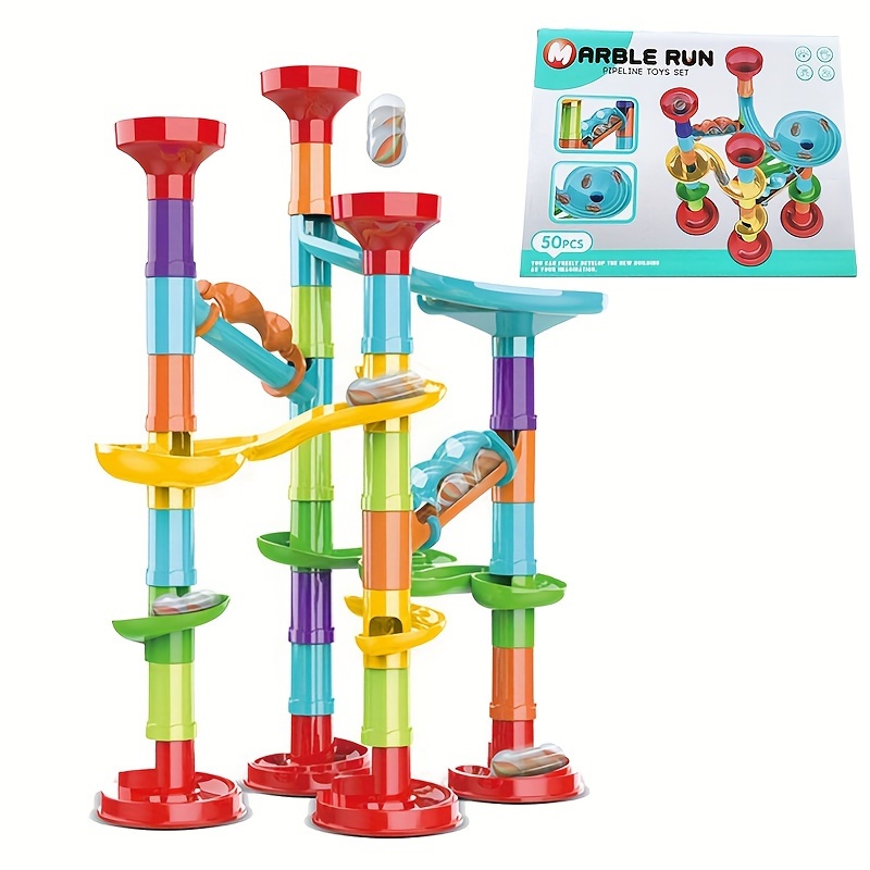 Marble Run Premium Set 76 Pcs Construction Building Blocks Toys Stem  Educational Toy Building Block Toy 56 Translucent Plastic Pieces 20 Glass  Marbles, Shop Latest Trends