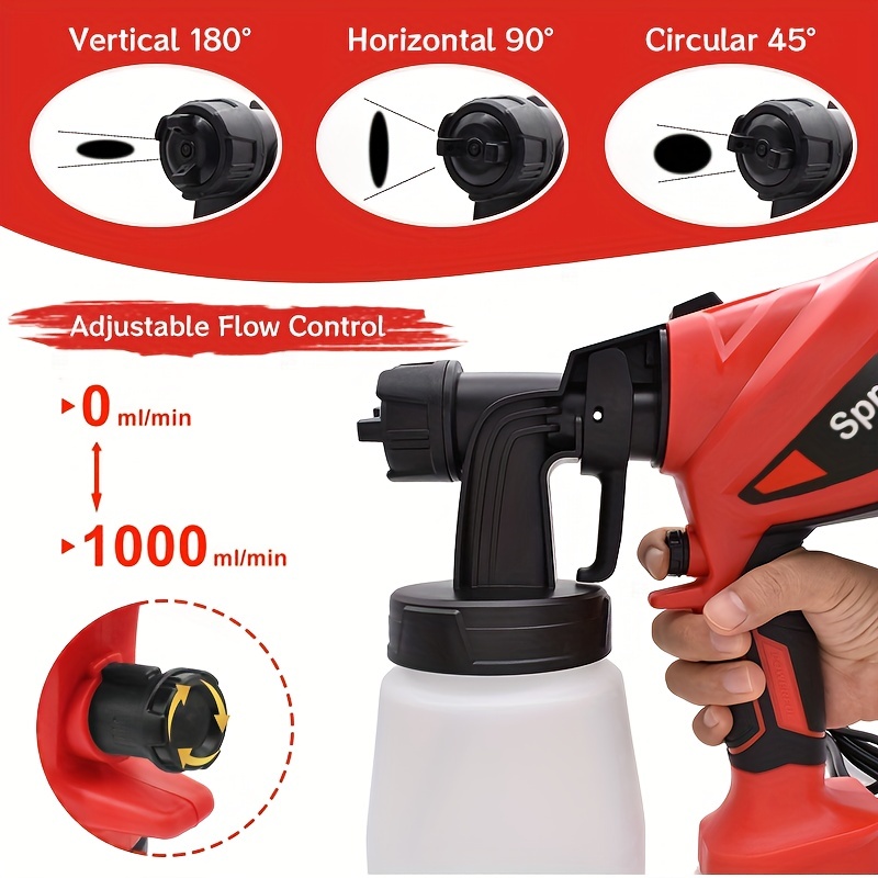 HVLP Electric Paint Sprayer with 4 Nozzles AC110~120V/60Hz