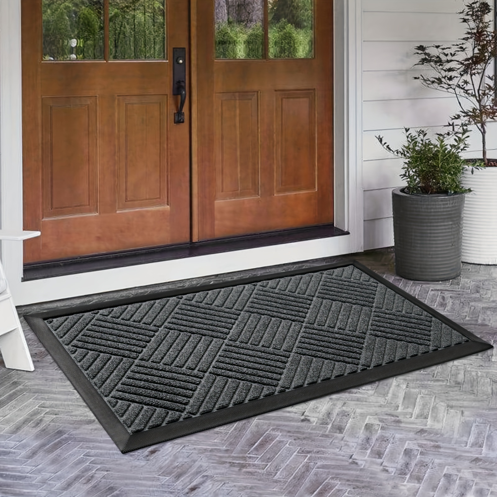 Door Mats Outdoor, All-Season Heavy Duty Durable Door Mat for Home Entrance,  Garage and Garden Entryway Floor Mat, Non Slip Natural Rubber, Fade  Resistant, Easy Clean 