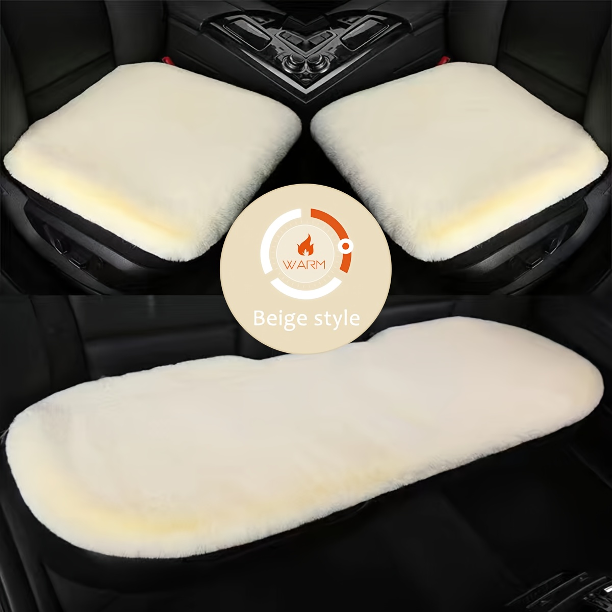 Front Seat/rear Seat Cover Car Seat Cushion Winter Long - Temu Norway