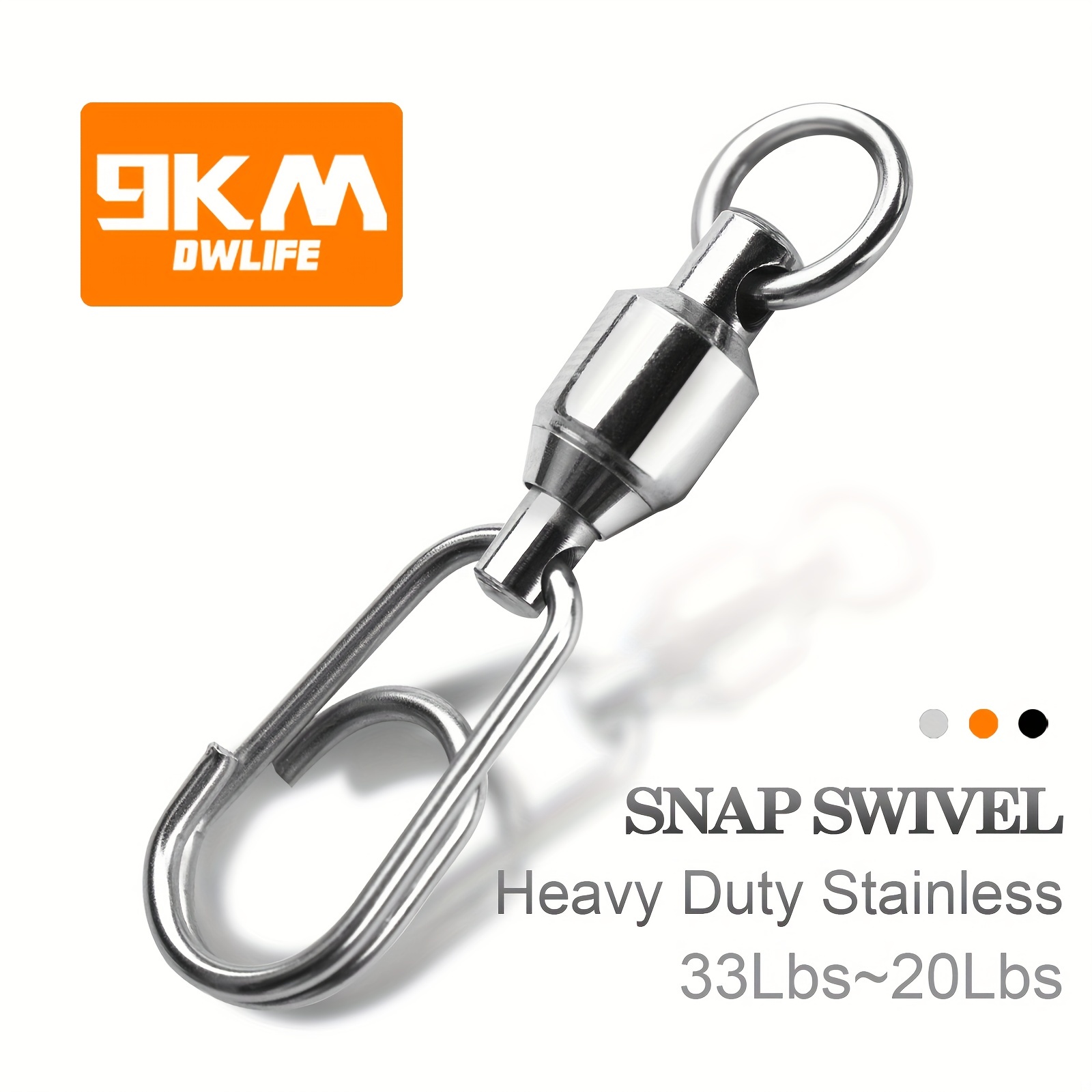 Durable Stainless Steel Fishing Snap Swivels with Fast Snaps and Rolling  Ball Bearings - Ideal for Saltwater and Freshwater Fishing, Line Connector  an