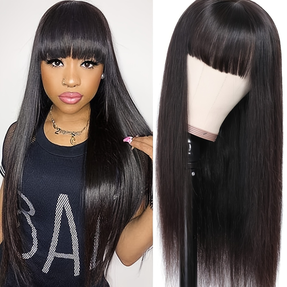 Straight hair with a bang sale