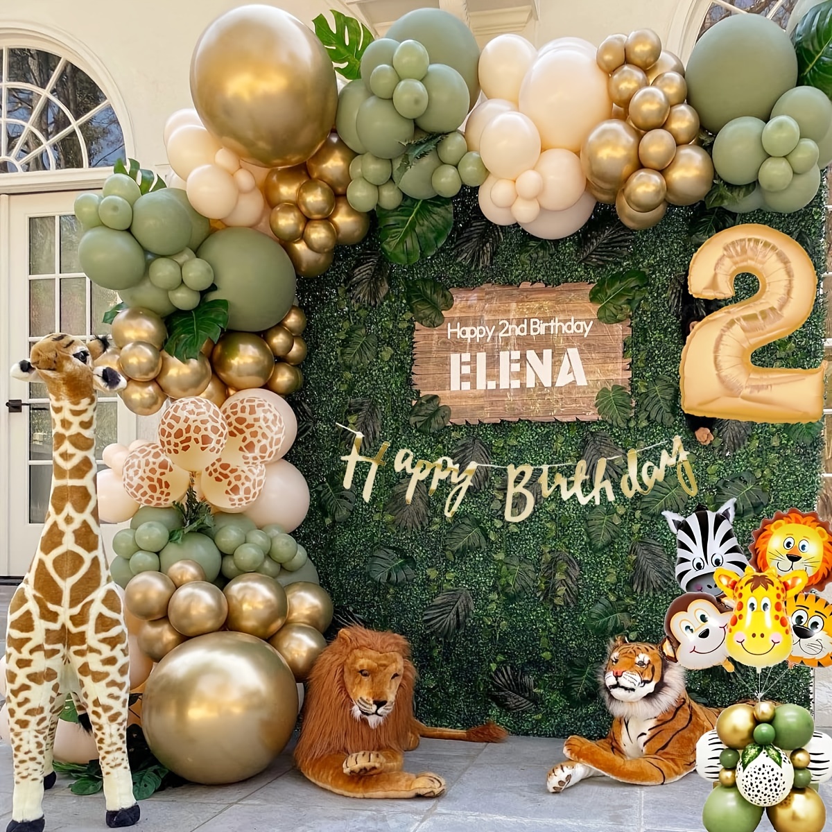 Decoración de globos de cumpleaños para niño de 1 año, decoración