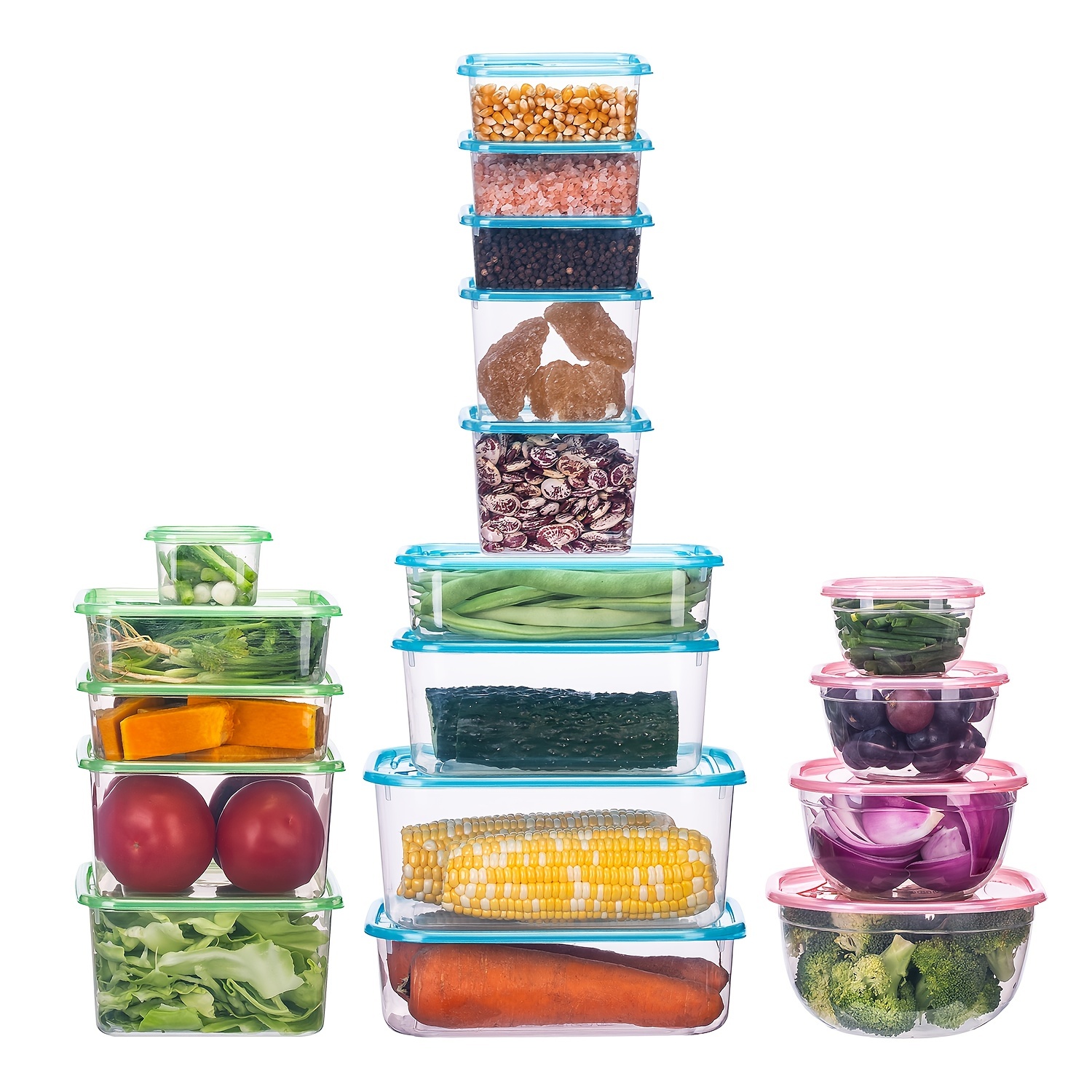 Kitchen Airtight Container Set, Food Grade Plastic Jars, Bpa Free  Refrigerator Fresh-keeping Box, Dishwasher Microwave Safe, Fruit Vegetable  Crisper, Dumpling Meat Eggs Ginger Garlic Green Onion Food Storage  Containers, Home Kitchen Utensil 