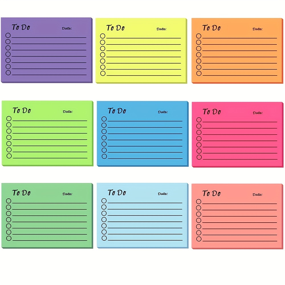 To Do List Sticky Notes Assorted Colors Lined Sticky Notes - Temu