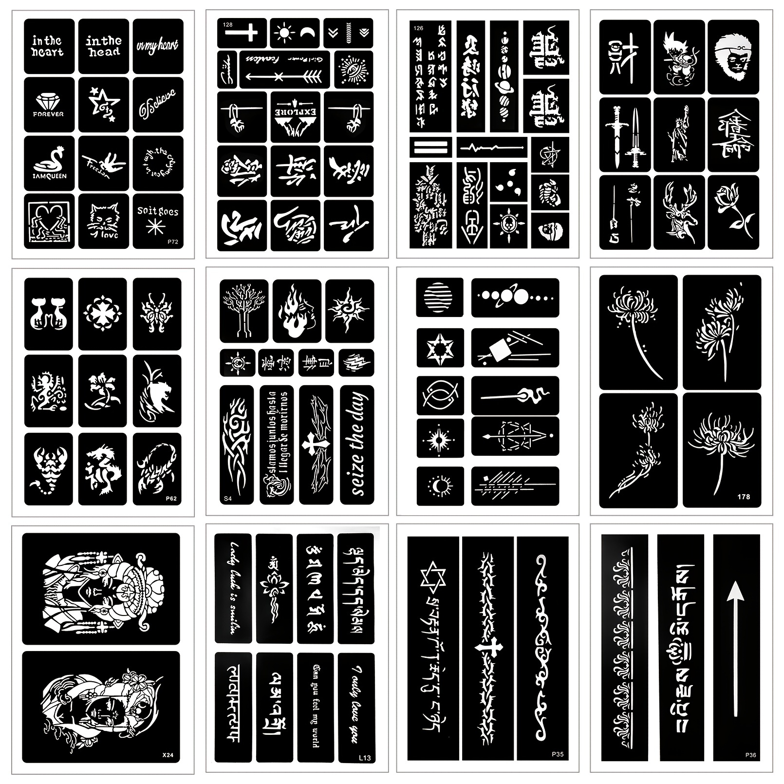 Tattoo Stencil Kit Reusable Airbrush Temporary Tattoos - Temu