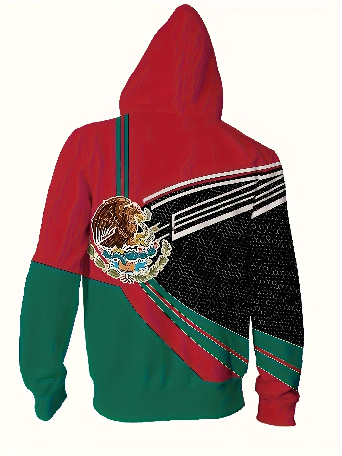 For Fall, Casual - Malta Men\'s Hoodies Color With Design Kangaroo Streetwear Temu Gifts Mexican Pocket As Block For Winter Irregular Pattern Cool Hoodie, Print Hooded Men, Sweatshirt