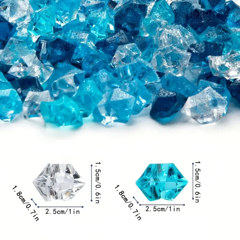 Blue/ Fake Ice Rocks Clear Acrylic Ice Rocks Fake Gems - Temu
