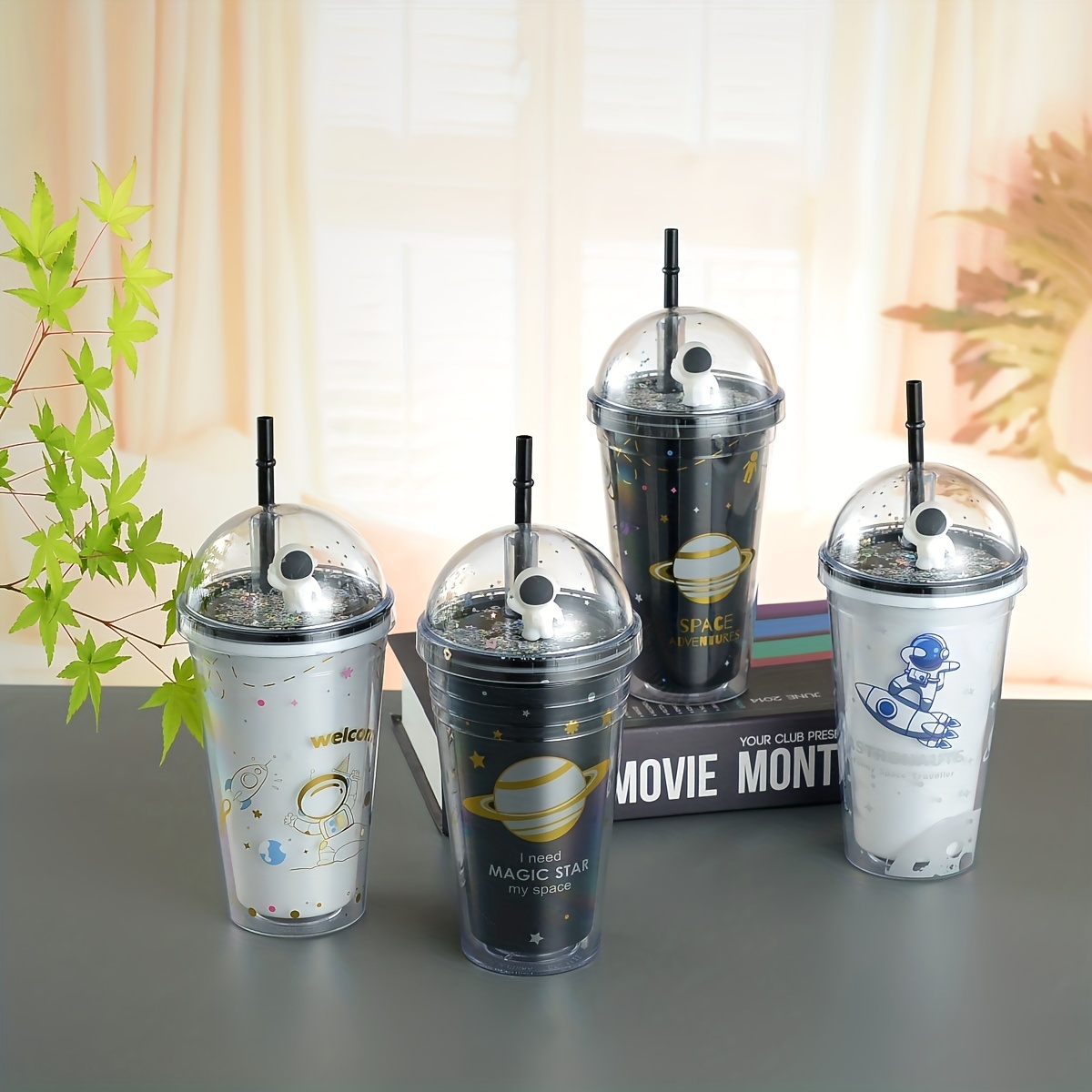 Cute Tumbler With Dome Lid And Straw Double Walled Plastic - Temu