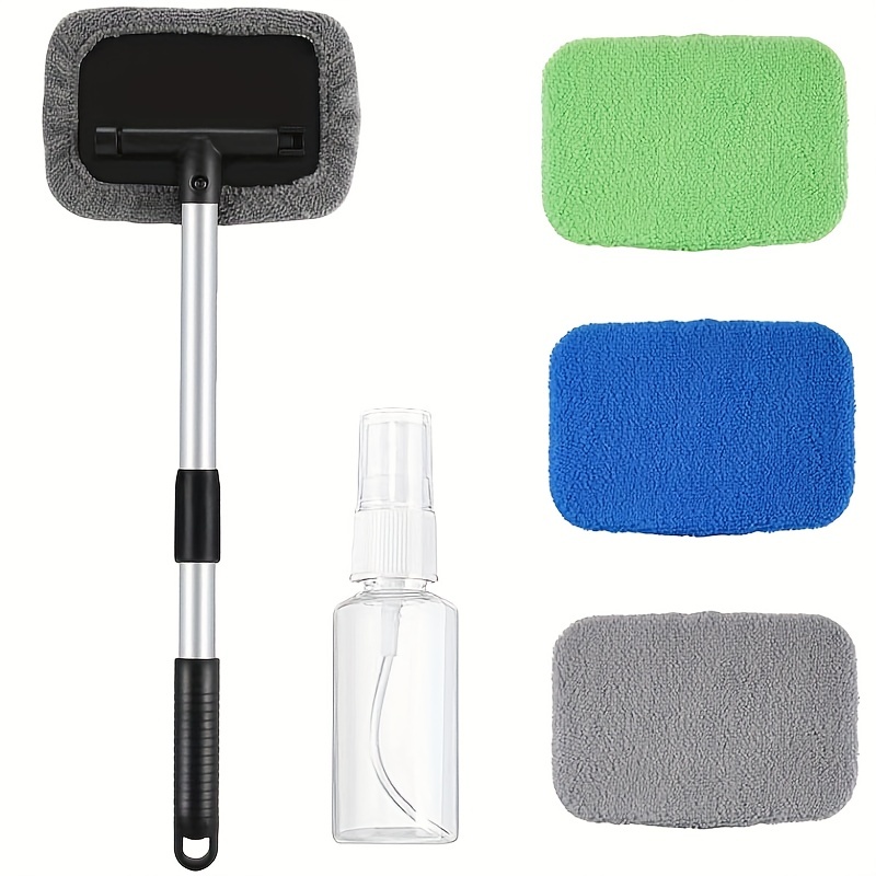 3 in 1 Car Window Cleaner Brush Kit Windshield Wiper Microfiber Brush Auto  Wash Tool With Long Handle Car Cleaning Accessories