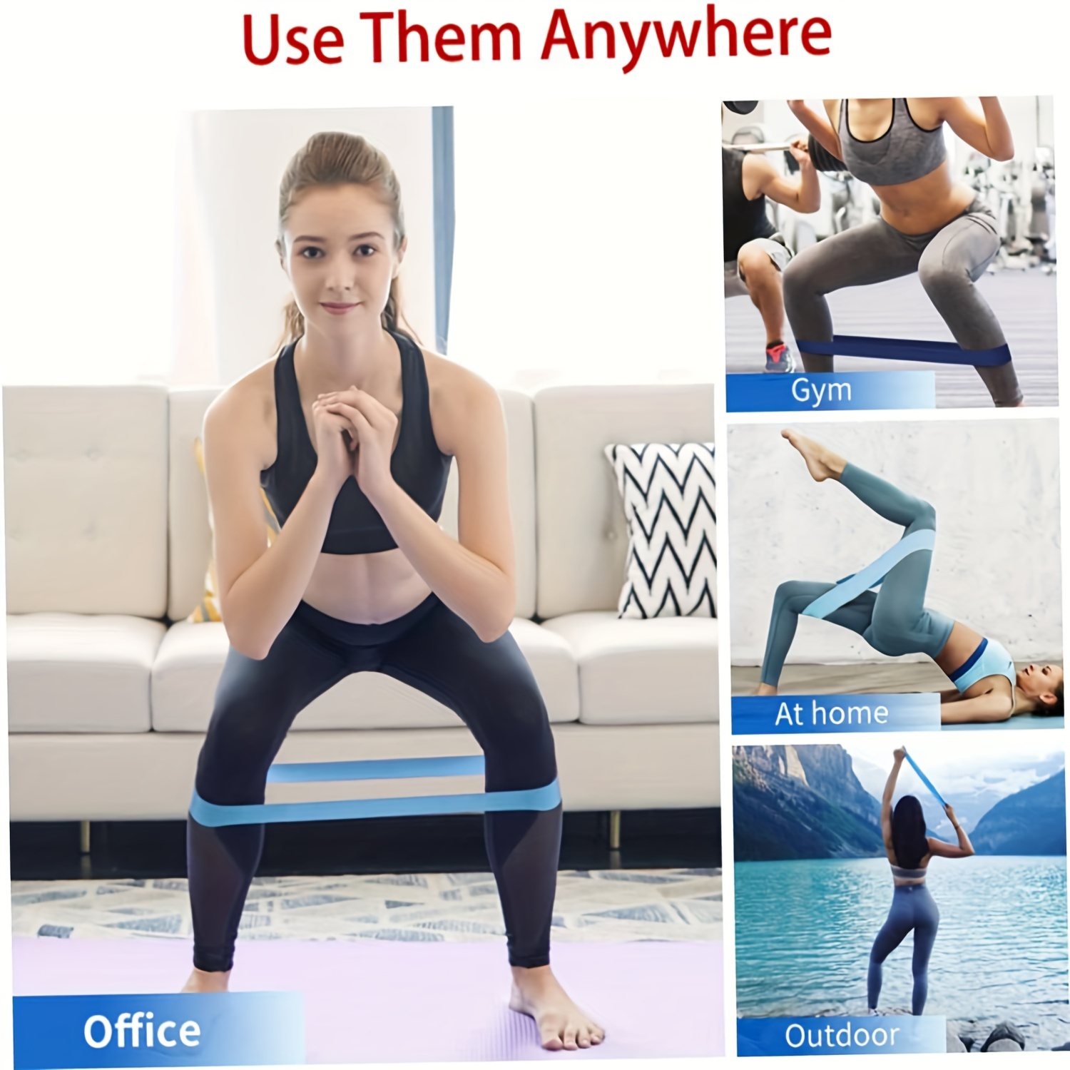 Tpe Yoga Resistance Bands Legs Thighs Butt Training Elastic - Temu Canada