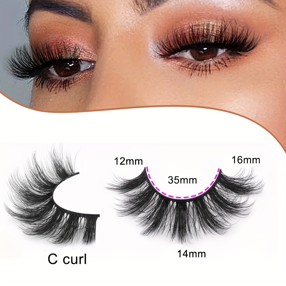 3D Natural Wispy Fluffy False Eyelashes Thick Faux Mink Lashes Extension