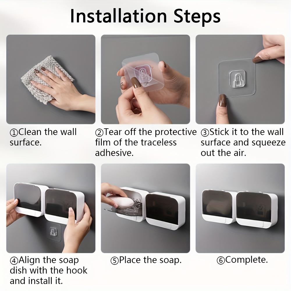 Flip Top Soap Box Wall Mounted Soap Dish Drain Soap Holder - Temu