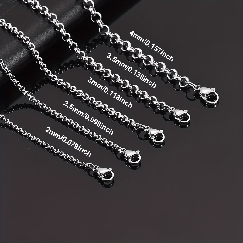 Men's Stainless Steel Necklace Titanium Necklace Chain 2mm-4mm