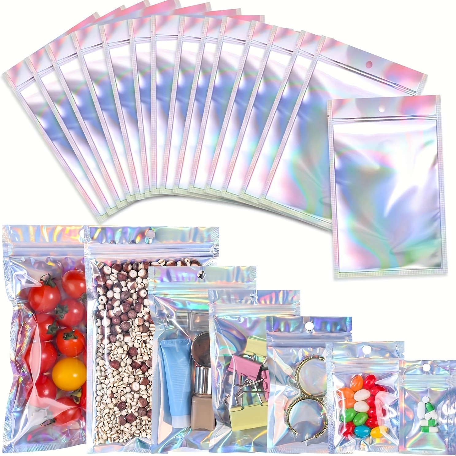 Wholesale Resealable Holographic Glitter Pen Pouch 2.4x9 Inch