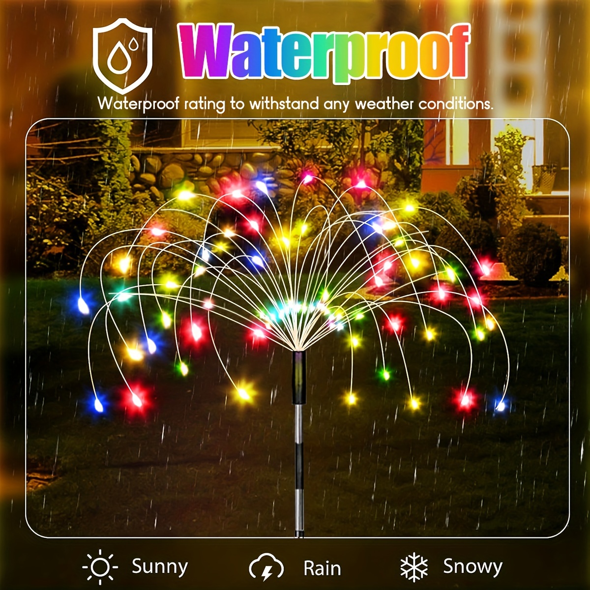 1pc Led Solar Firework Lawn Lights 8 Modes Light Up Your Garden Halloween  Decorations Lights Outdoor