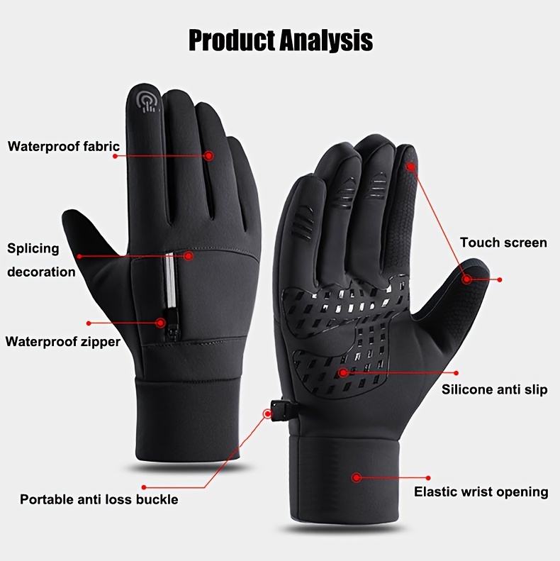 Winter Warm Fishing Gloves For Men Waterproof Thermal Anti-slip Touch  Screen Gloves For Outdoor Running Cycling Ski Snowboard