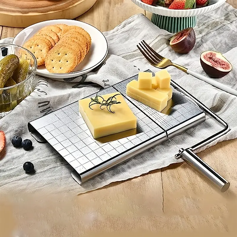 ENLOY Cheese Slicer, Stainless Steel Cheese Cutter with 5 Replaceable Wires  for Butter Cutter Food Slicer