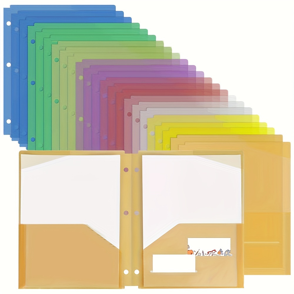 3 Pcs Tri Fold Folders With 3 Pockets 8.5 X 11 Inch Letter Size Plastic