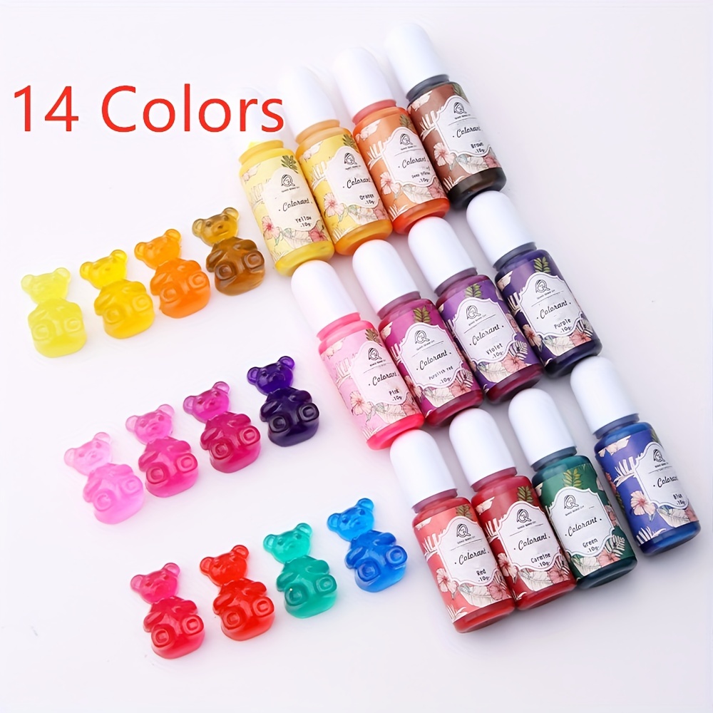 14 Color Epoxy Uv Resin Pigment Crystal Transparent Epoxy - Temu
