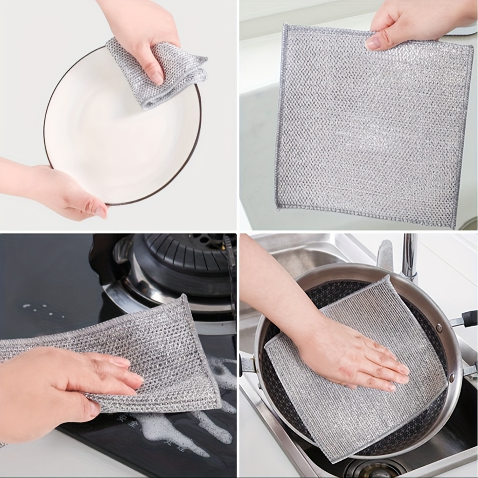 Dishwashing Rags, Metal Wire Dishwashing Rags, Kitchen, Stove Cleaning  Scouring Pads, Replacement For Steel Wire Balls For Pot And Dishwashing,  Kitchen Supplies - Temu