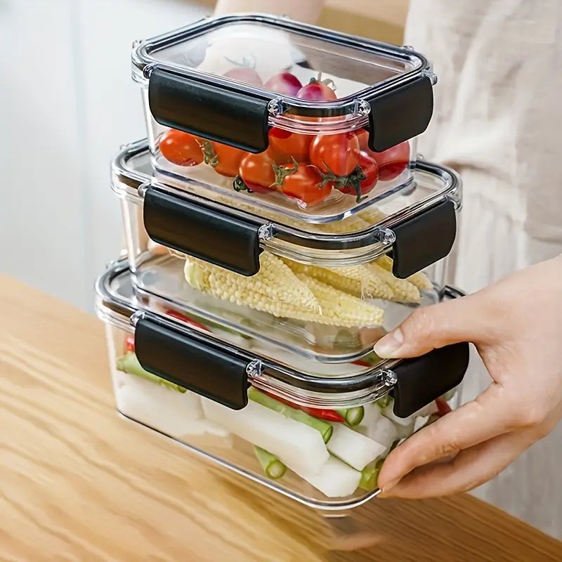 Upgraded Buckle Lock Transparent Food Storage Container With Lid Suitable  For Restaurant Dishwasher Safe For Restaurants - Temu