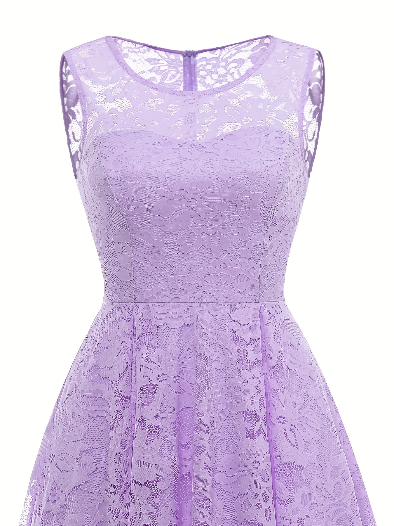Casual Nights Women's Tricot Sheer Lace Sleeveless Nightgown - Lilac Purple  LA9047PR