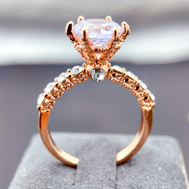 Comprar Anillos de boda de diseño estético para mujer con piedra de  circonia cúbica brillante, anillos de compromiso elegantes, joyería de moda