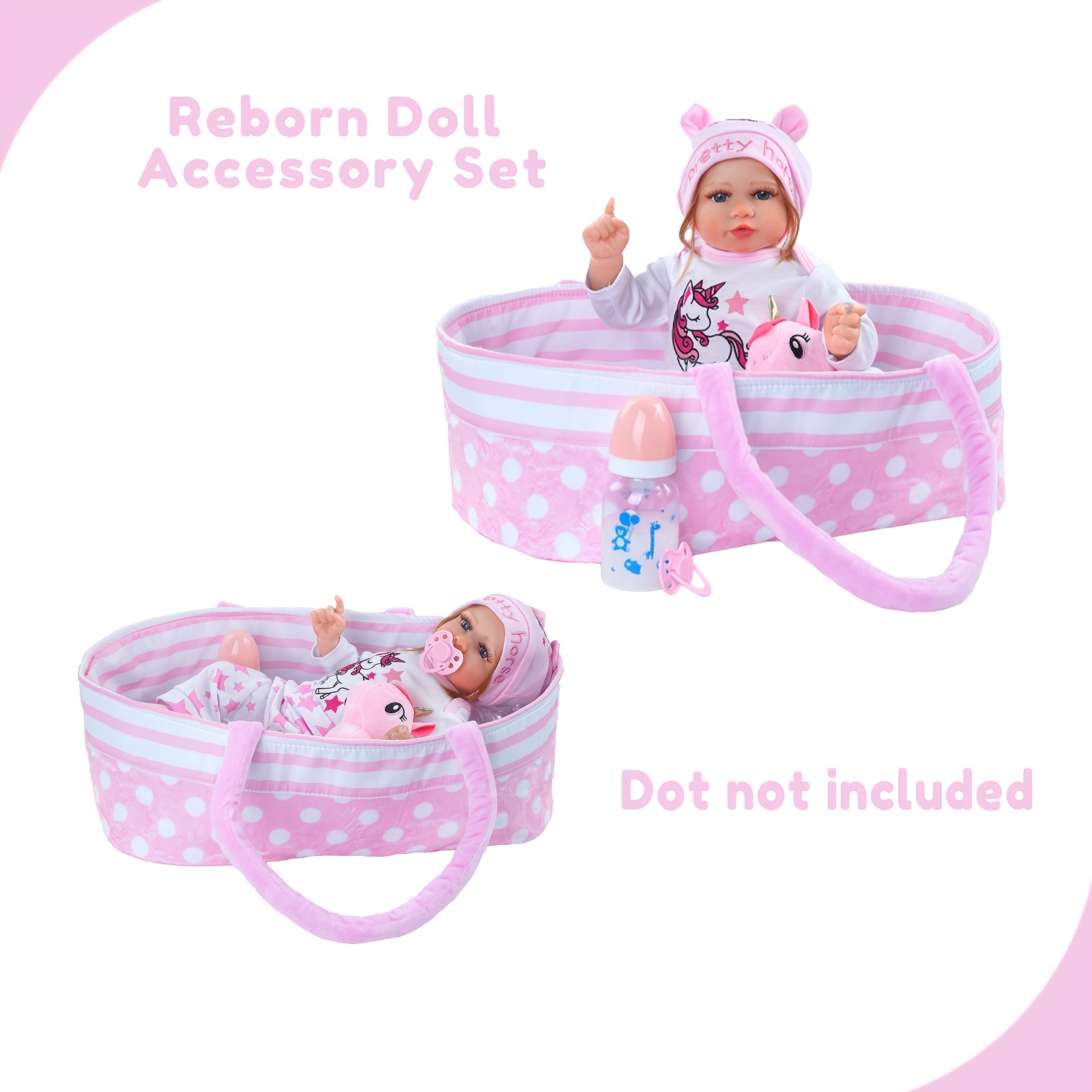 8pcs Reborn Baby Doll Accessories With Basket For 17-22 Inch Baby Doll,  Clothes Outfit Accessories Fit Reborn Doll, Halloween/Thanksgiving  Day/Christm