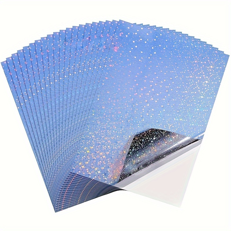 Koala Clear Holographic Sticker Paper STAR, Self-adhesive Laminating  Sheets, Transparent Vinyl Overlay Film A4 