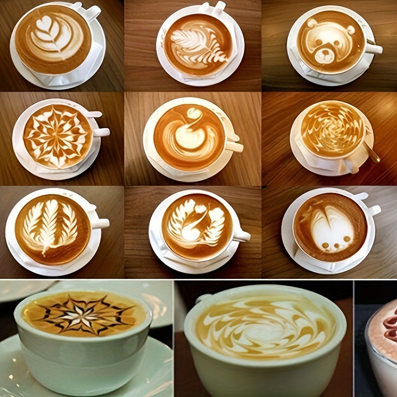 Plastic Coffee Stencils Latte Cappuccino Arts Coffee Garland - Temu